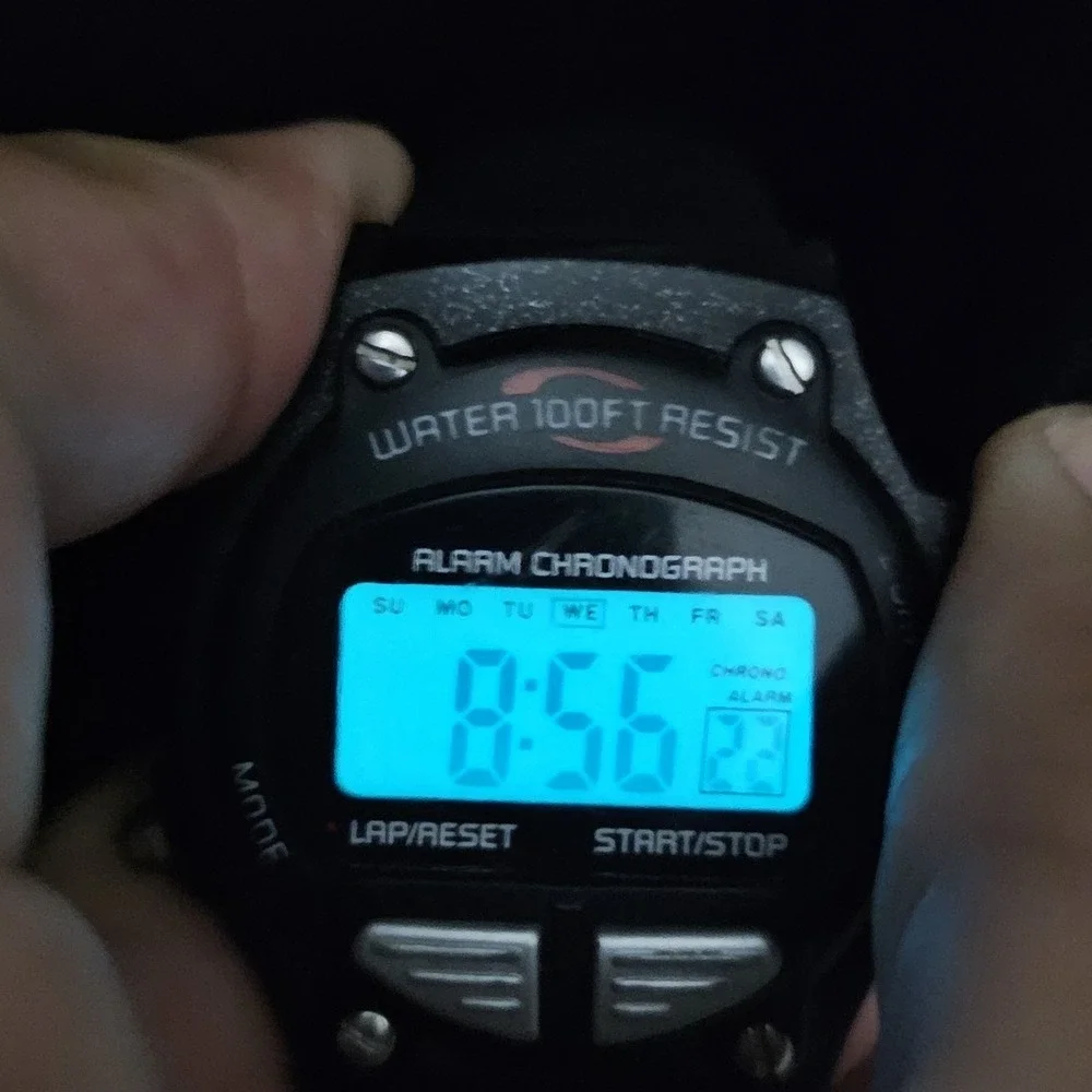 Men's Digital Sports‎ Watch 40MM New Plastic Bands New Battery